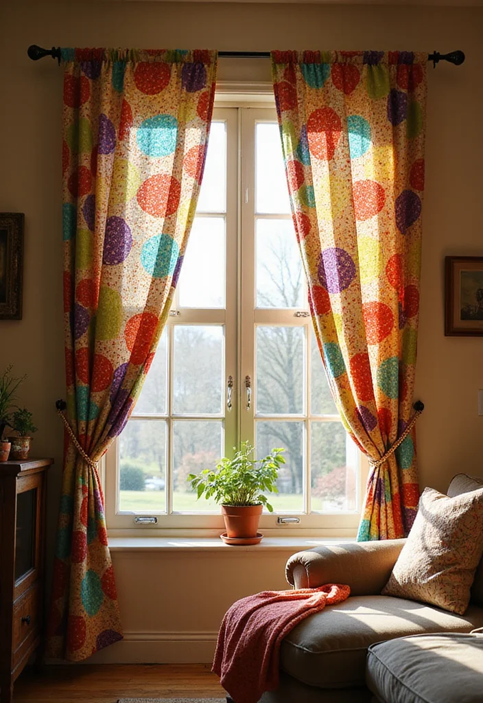 12 Cheap Curtain Ideas for Budget Friendly Home Updates - 3. Fabric Remnants as Panels