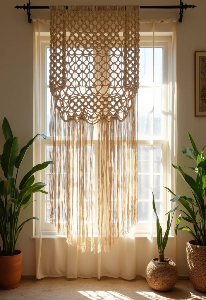 12 Cheap Curtain Ideas for Budget Friendly Home Updates - 5. Macrame Curtain Panels