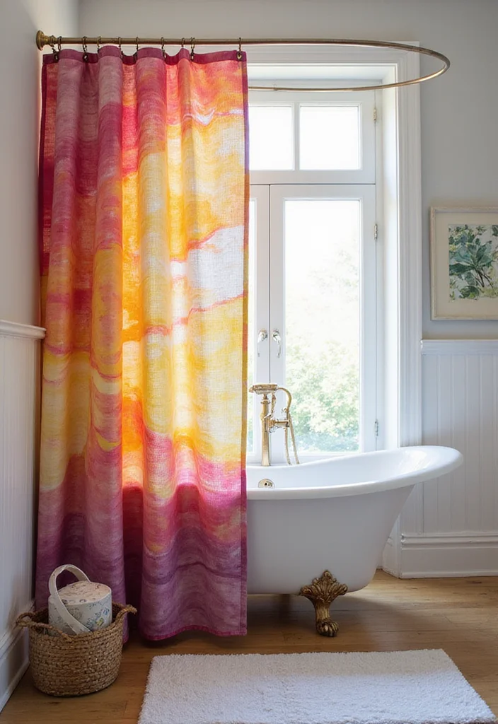 12 Cheap Curtain Ideas for Budget Friendly Home Updates - 6. Shower Curtain Transformation