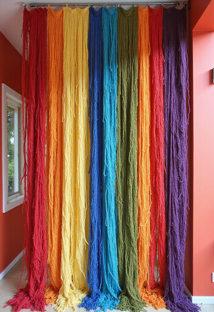 12 Cheap Curtain Ideas for Budget Friendly Home Updates - 9. Recycled Fabric Yarn Curtains