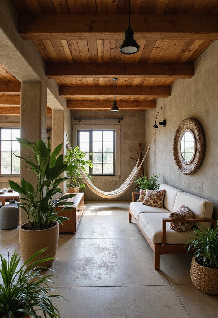 12 Coastal Basement Ideas for Light Breezy Comfort 12. Outdoor Inspired Touches