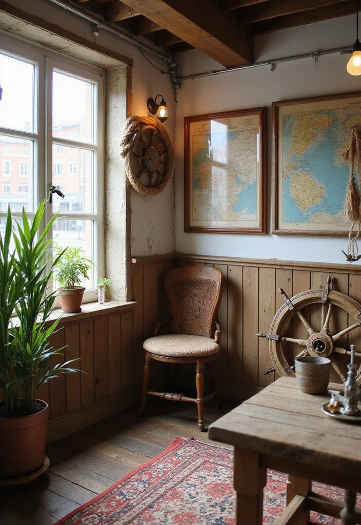 12 Coastal Basement Ideas for Light Breezy Comfort 2. Nautical Decor Themes