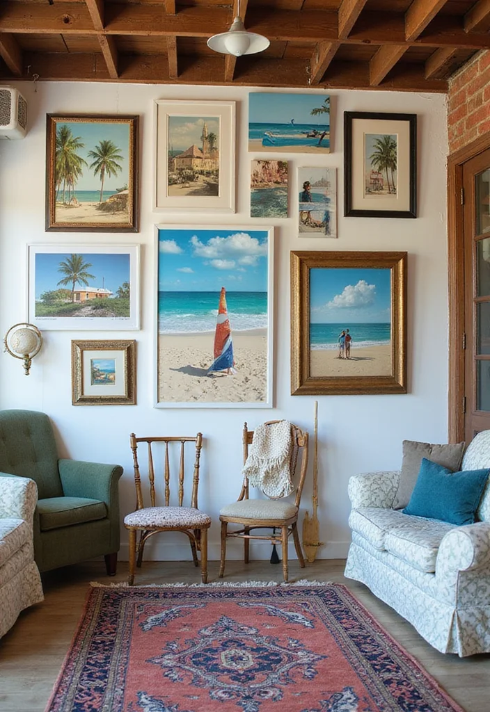 12 Coastal Basement Ideas for Light Breezy Comfort 5. Beach Inspired Artwork