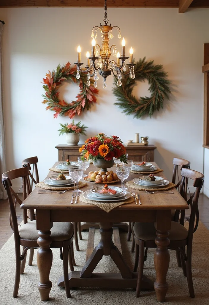 12 Dining Table Wall Decor Ideas for Elegant Dining Ambience 100 12 Dining Table Wall Decor Ideas for Elegant Dining Ambience - 10. Seasonal Decor