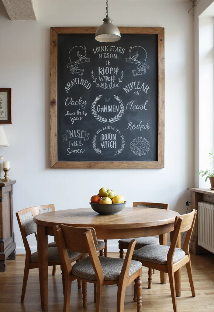 12 Dining Table Wall Decor Ideas for Elegant Dining Ambience 111 12 Dining Table Wall Decor Ideas for Elegant Dining Ambience - 11. Chalkboard Art