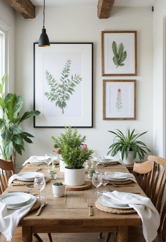 12 Dining Table Wall Decor Ideas for Elegant Dining Ambience 78 12 Dining Table Wall Decor Ideas for Elegant Dining Ambience - 8. Nature-Inspired Decor