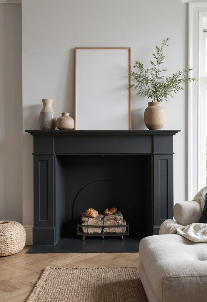 12 Fireplace Mantle Color Ideas for Fresh Modern Updates - 4. Charcoal Black