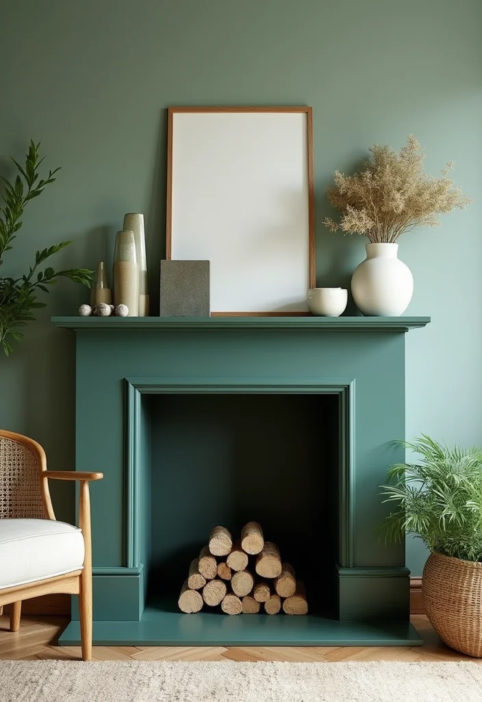 12 Fireplace Mantle Color Ideas for Fresh Modern Updates - 6. Forest Green