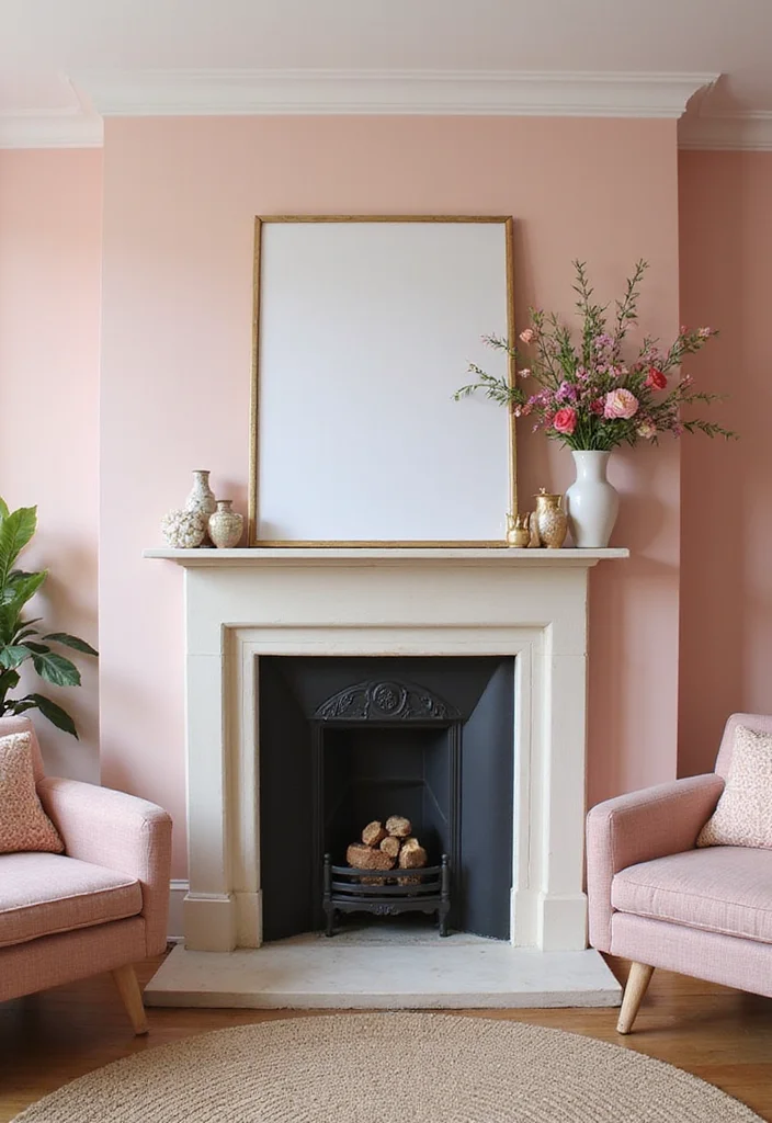 12 Fireplace Mantle Color Ideas for Fresh Modern Updates - 7. Blush Pink