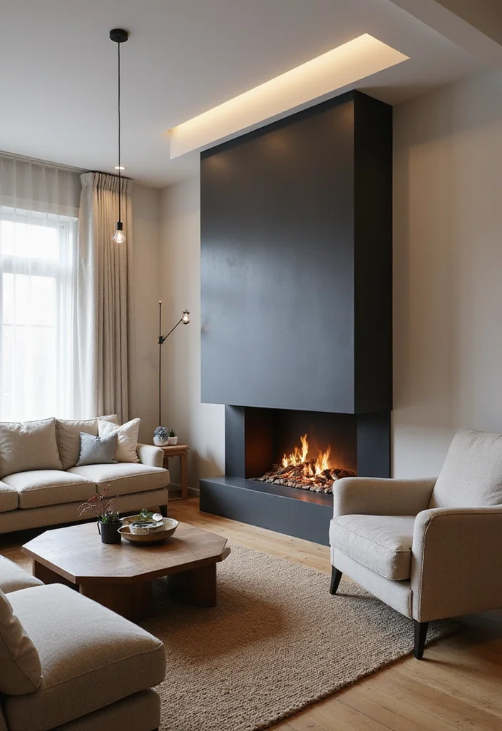 12 Flush Fireplace Wall Ideas for Sleek Minimal Lines - 12. Fireplace Art Installations