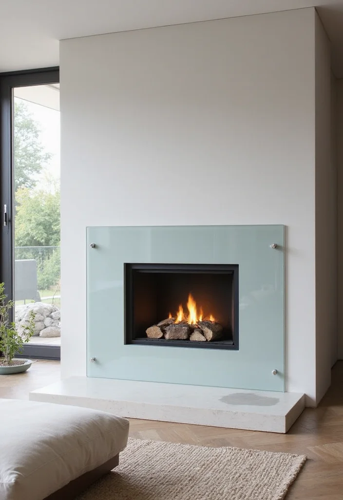 12 Flush Fireplace Wall Ideas for Sleek Minimal Lines - 7. Ethereal Glass Fireplaces