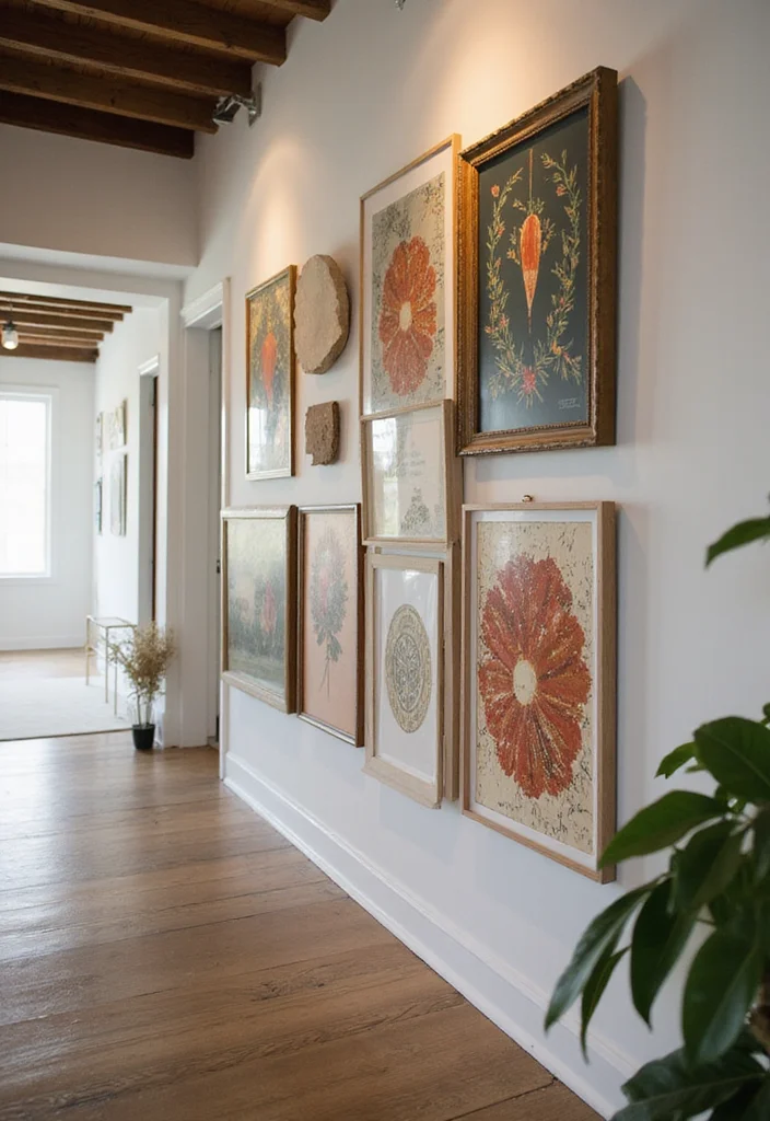 12 Long Hallway Wall Decor Ideas for Visual Interest and Flow - 10. Themed Art Displays