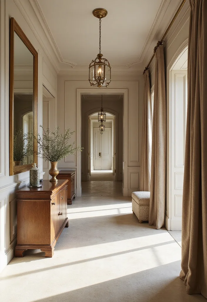 12 Long Hallway Wall Decor Ideas for Visual Interest and Flow - 2. Oversized Mirrors for Illusion of Space