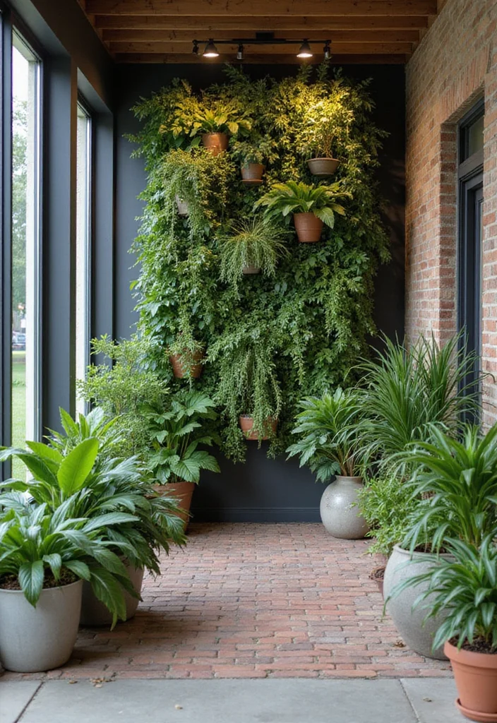12 Long Hallway Wall Decor Ideas for Visual Interest and Flow - 9. Vertical Gardens or Plant Displays