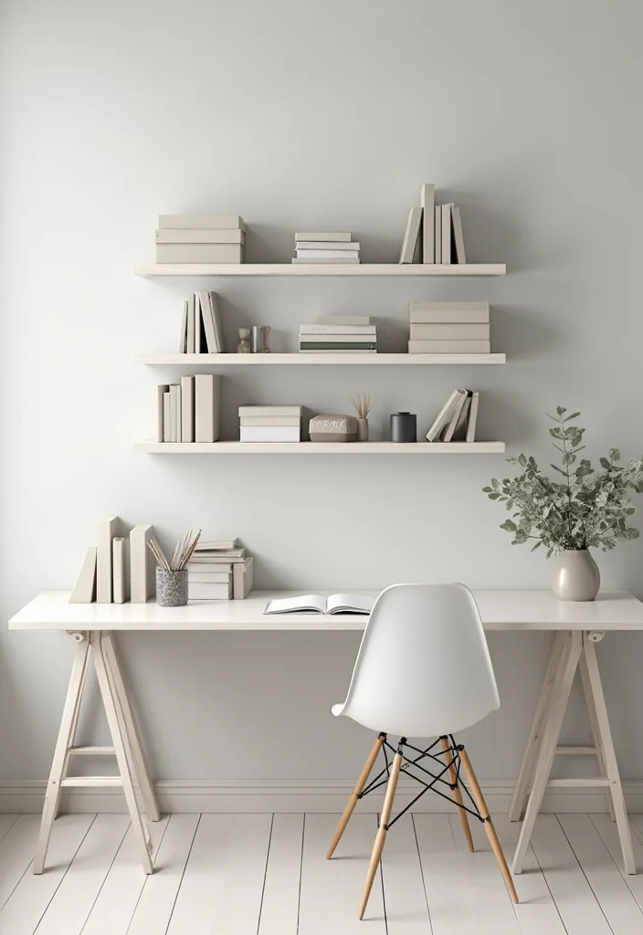 12 Minimalist Office Ideas for Clean Productive Workspaces 23 12 Minimalist Office Ideas for Clean Productive Workspaces 3. Declutter with Smart Storage