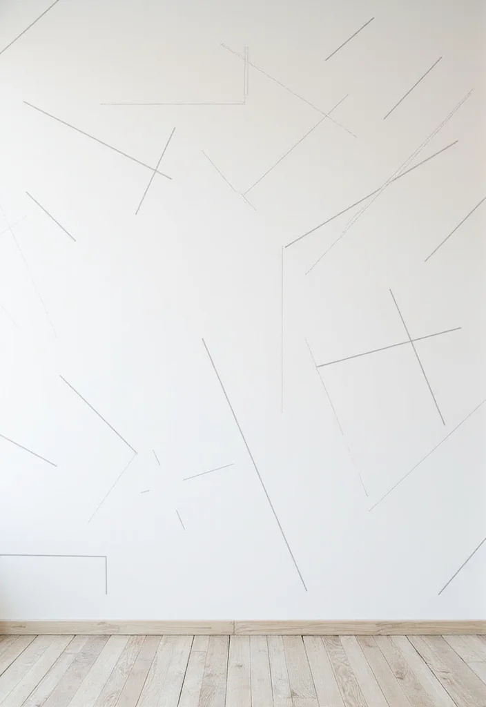 12 Office Walls Ideas for Functional Stylish Backgrounds - 11. Minimalistic Lines and Patterns