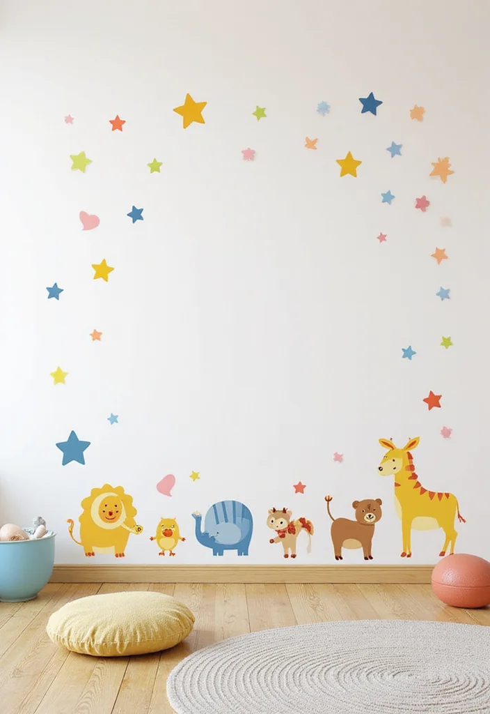 12 Playroom Wall Decor Ideas for Fun Colorful Energy - 2. Colorful Wall Decals