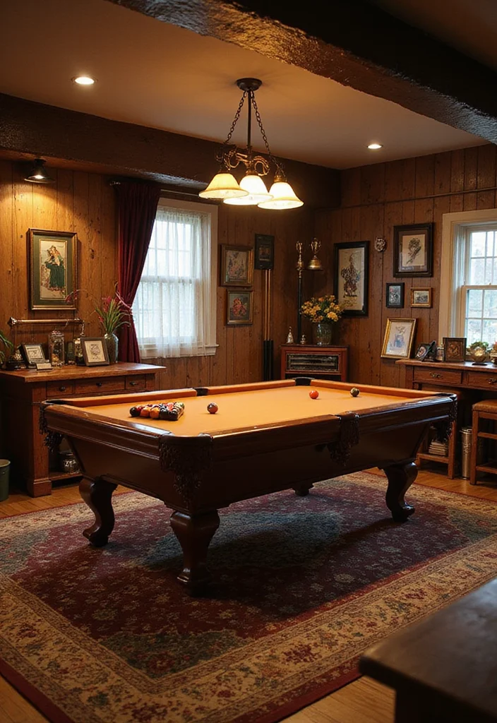12 Pool Table Basement Ideas for Fun Social Spaces - 12. Personal Touches and Memories