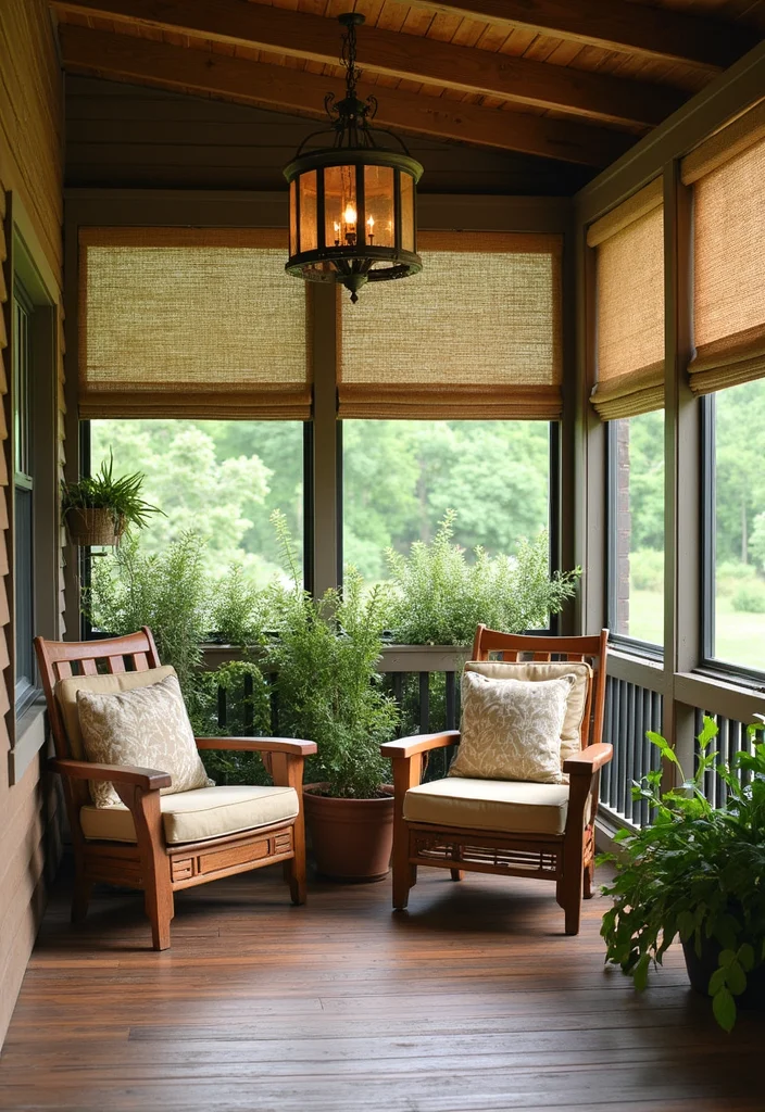12 Screened In Porch Curtain Ideas for Breezy Outdoor Privacy - 3. Rustic Jute Options