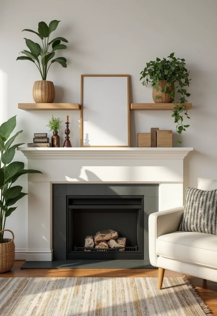 12 Side of Fireplace Ideas for Storage and Visual Balance - 1. Floating Shelves with Decor