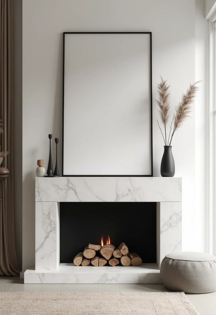 12 Sides of Fireplace Ideas for Balanced Decorative Styling - 10. Minimalist Chic