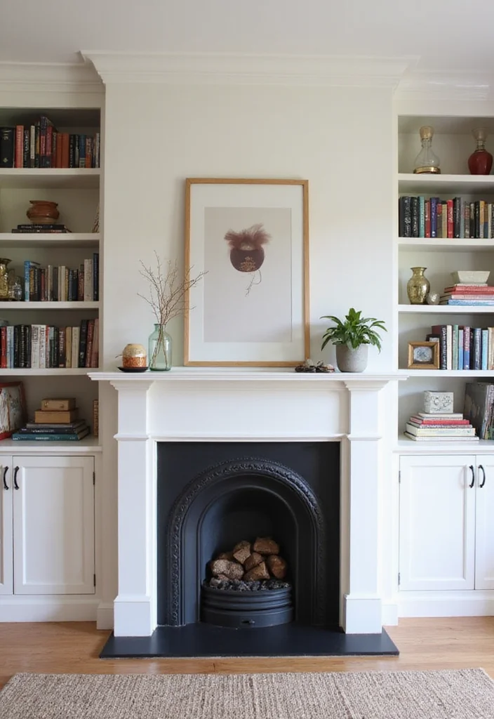 12 Sides of Fireplace Ideas for Balanced Decorative Styling - 7. Layering with Shelves