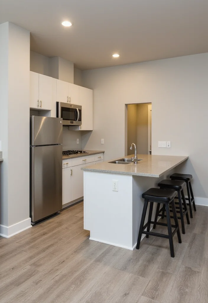 12 Split Level Basement Ideas for Balanced Multi Zone Layout - 4. Open Concept Kitchenette