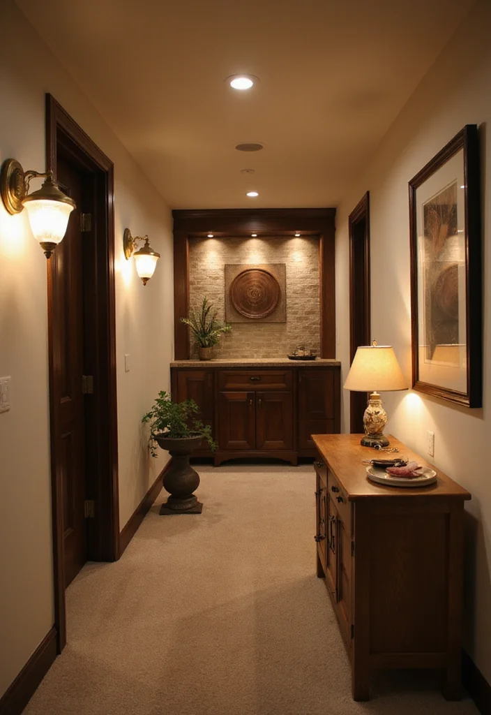 12 Split Level Basement Ideas for Balanced Multi Zone Layout - 5. Stylish Lighting Solutions