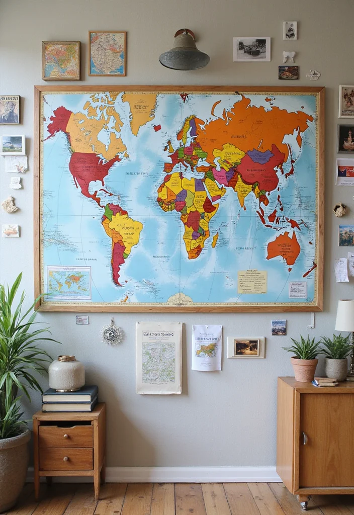 12 Travel Wall Decor Ideas for Inspired Global Style - 12. Interactive Maps