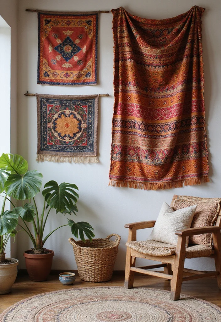 12 Travel Wall Decor Ideas for Inspired Global Style - 4. Cultural Textiles