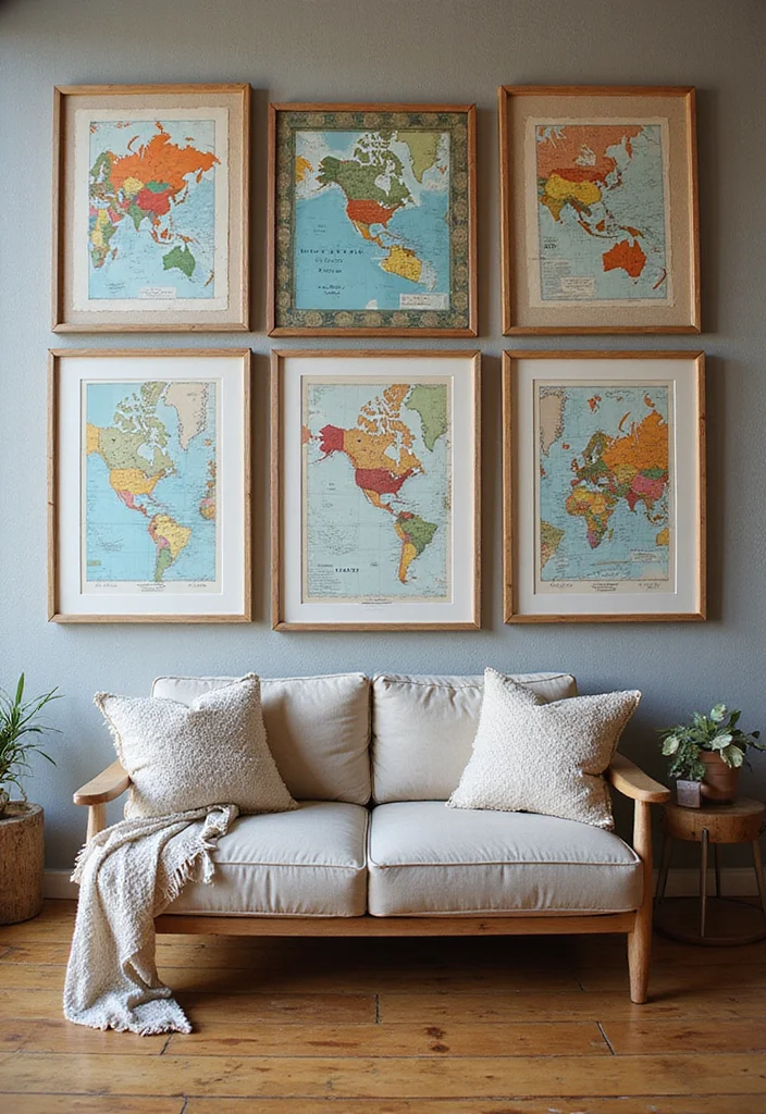 12 Travel Wall Decor Ideas for Inspired Global Style - 5. Map Gallery