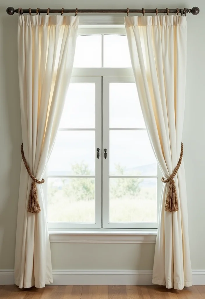 12 Unique Curtain Hanging Ideas for Creative Window Style - 9. Twisted Rope Curtain Tiebacks