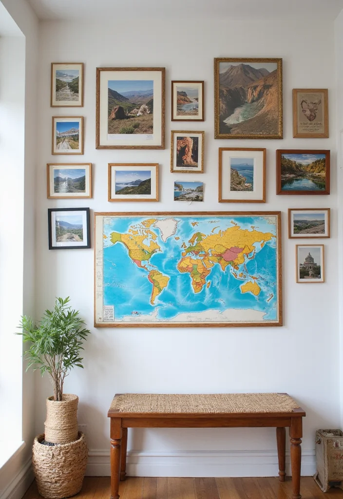 12 Unusual Wall Decor Ideas for Creative Unique Interiors 12 12 Unusual Wall Decor Ideas for Creative Unique Interiors 2. Gallery Wall of Travel Memories