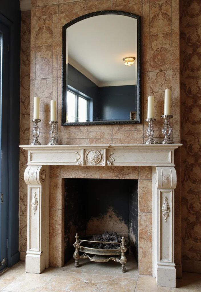 12 Vintage Fireplace Ideas for Charming Retro Warmth - 3. Glamorous Art Deco