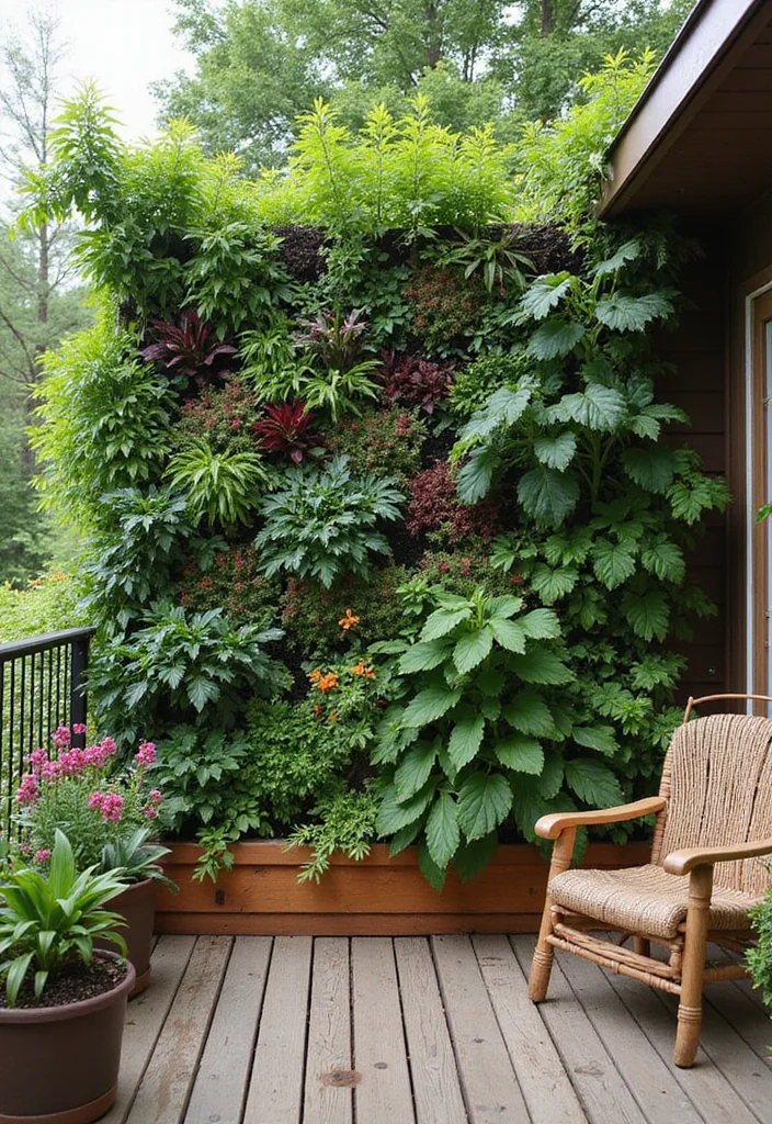 12 Walkout Basement Deck Ideas for Seamless Indoor Outdoor Flow - 7. Vertical Garden Wall