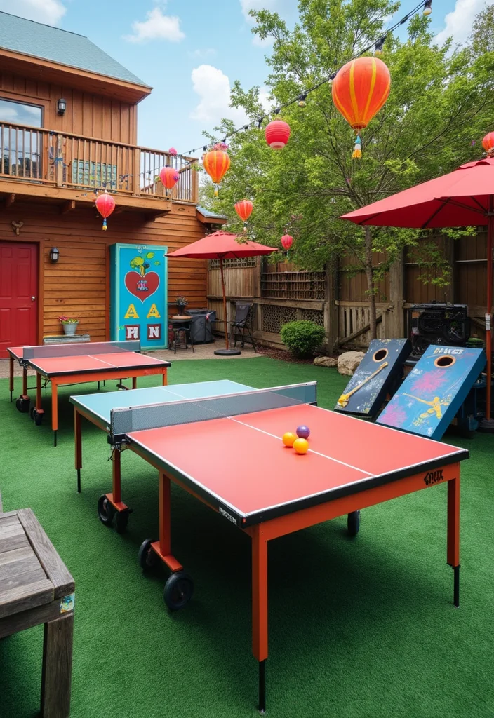 12 Walkout Basement Deck Ideas for Seamless Indoor Outdoor Flow - 9. Playful Outdoor Games Area