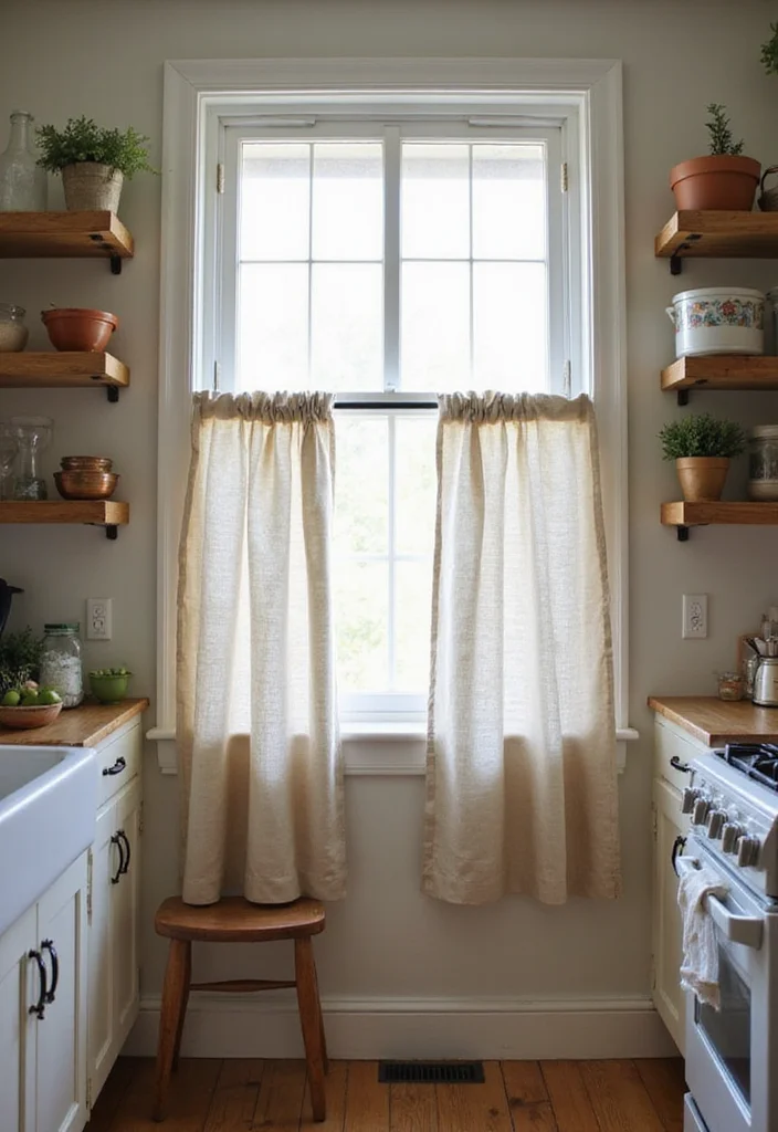 14 Farmhouse Kitchen Curtain Ideas for Cozy Country Charm - 13. Simple Cotton Panels