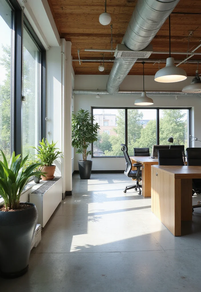 14 Office Decoration Ideas for Professional Inspiring Style - 6. Sustainable Lighting