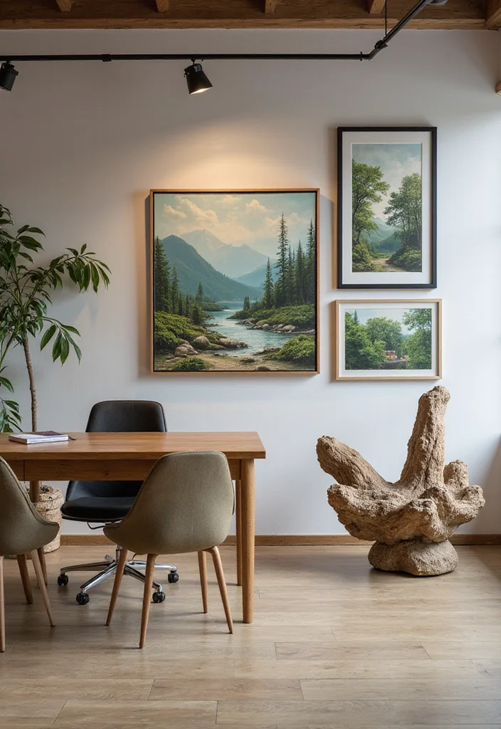 14 Office Decoration Ideas for Professional Inspiring Style - 7. Art from Nature