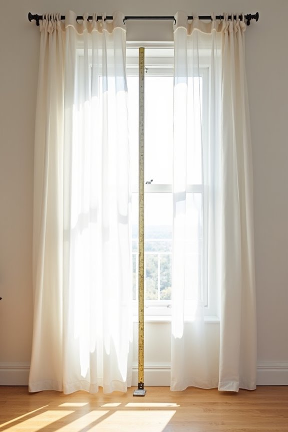 curtain rod position measurement baseline