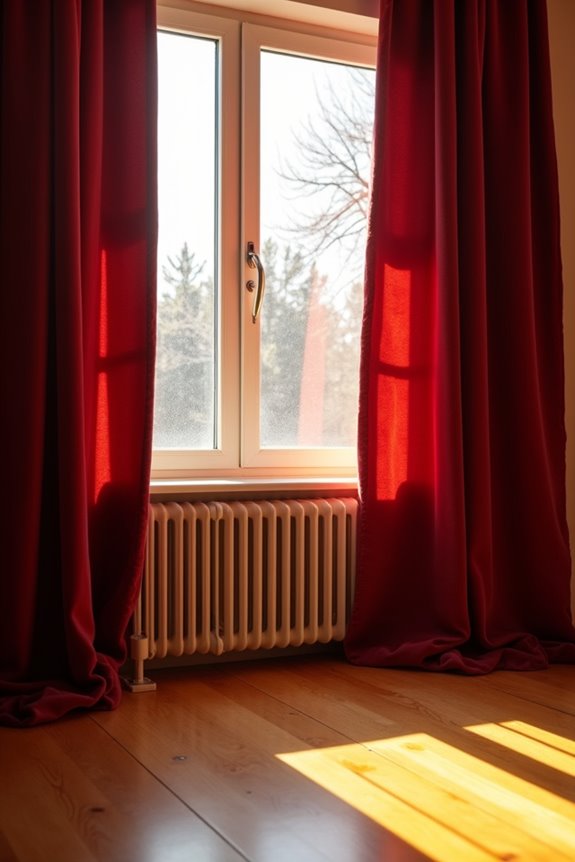dense layered curtains trap still air
