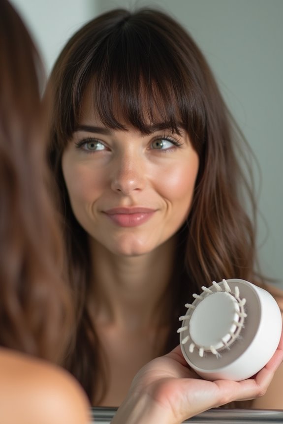 Maintaining Curtain Bangs: A High-Maintenance Style Guide 1 dry shampoo round brush refreshes