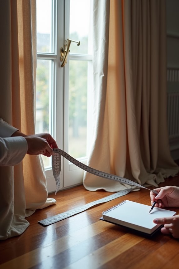 exact measurements for curtains rod to floor