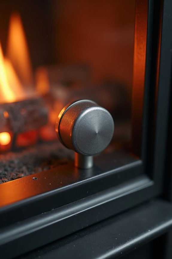 find pilot light control knob hiding behind panel