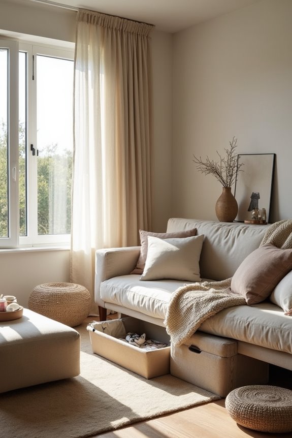 How to Decorate Your Living Room With Simple Things 5 hidden storage to hide clutter