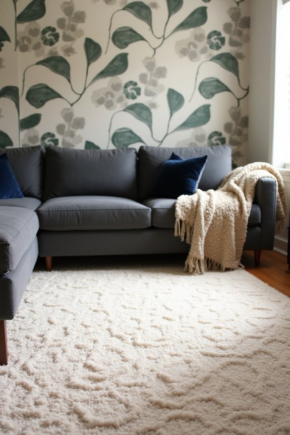 layered texture with bold focal rug
