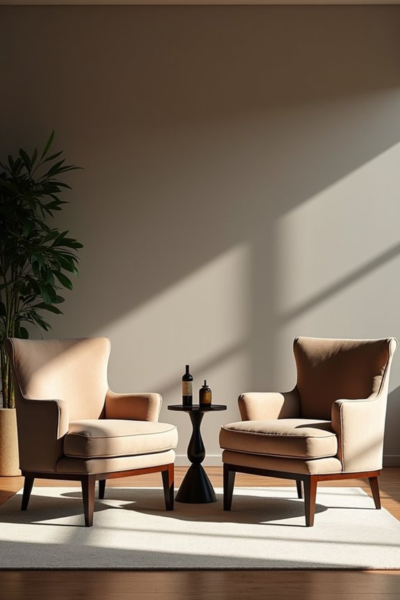 matching chairs for symmetrical paired seating