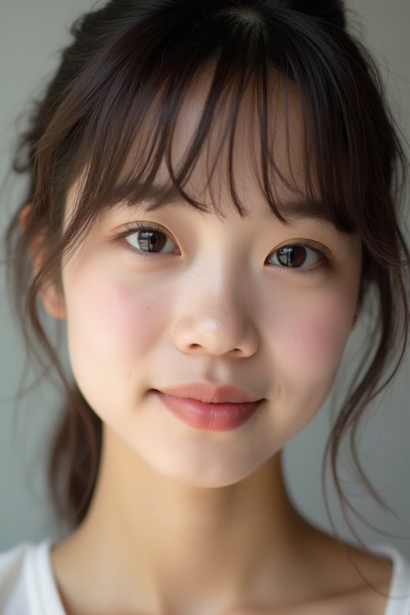 nose bridge vs cheekbone bangs