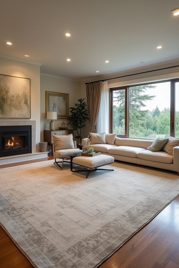 What Size Range Do Big Living Room Rugs Come In? 7 oversized rug anchors layout