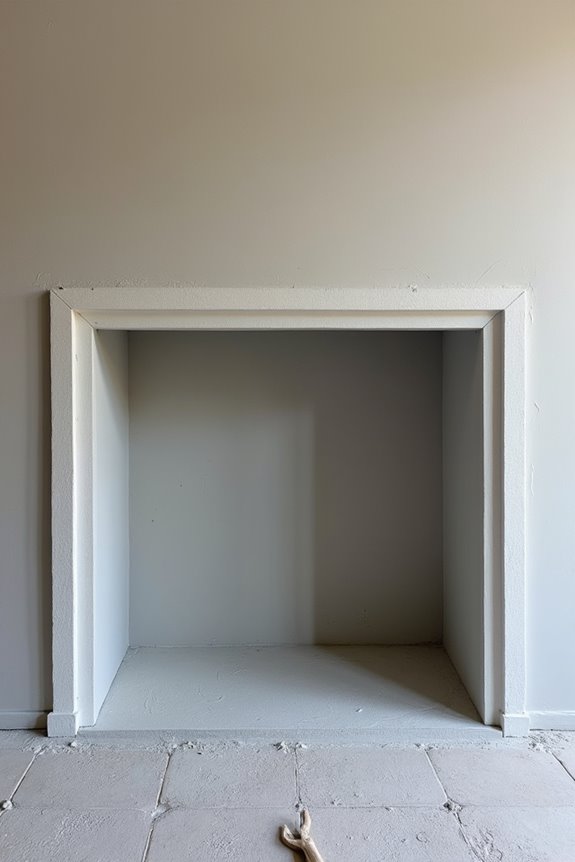 permanent paint and texture fireplace cover
